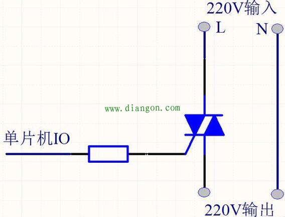 使用可控硅三极管MOS管的单片机控制220V交流电通断电路图解