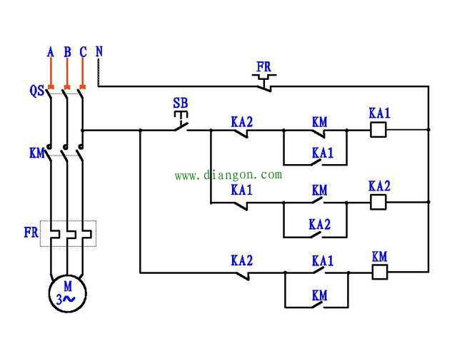 一个按钮控制电机启动停止电路原理图解 很多老电工都搞不懂
