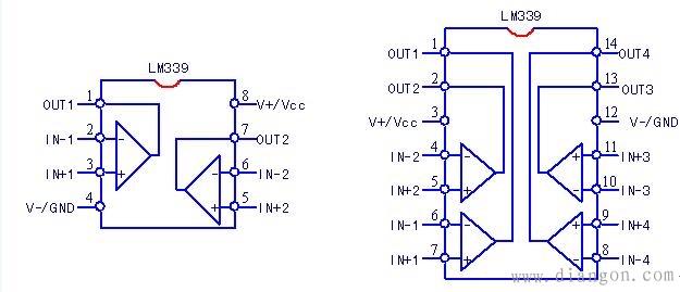 电压比较器原理框图与引脚功能